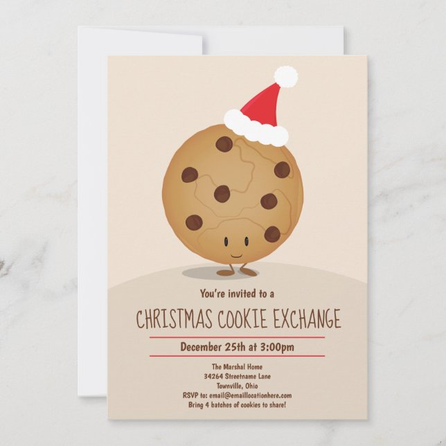 Fun Christmas Cookie Exchange  Invitation (Front)