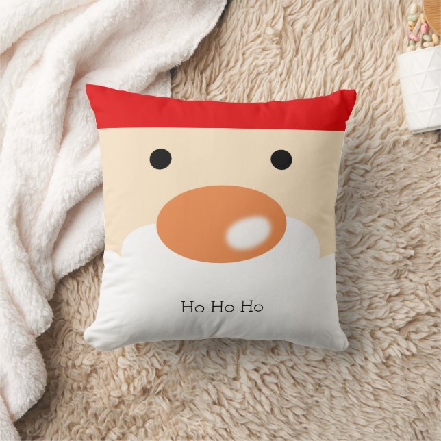 Fun Christmas Cute Minimal Santa Face Cushion (Blanket)