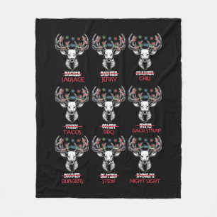Fun Christmas Deer Bow Hunting Santa Men Women Hun Fleece Blanket