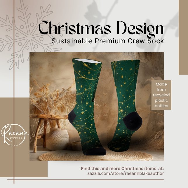 Fun Christmas Design Sustainable Premium Crew Sock (Creator Uploaded)