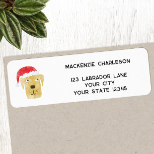 Fun Christmas Dog Personalised Return Address Label