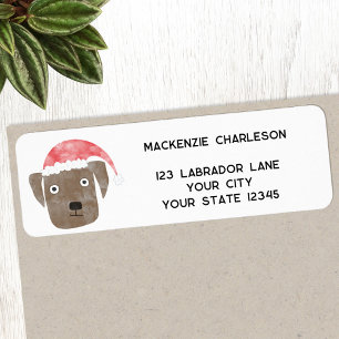 Fun Christmas Dog Personalised Return Address Label