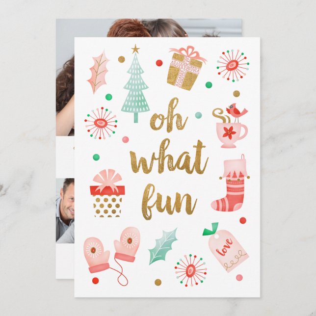 Fun Christmas Family Photo Card (Front/Back)