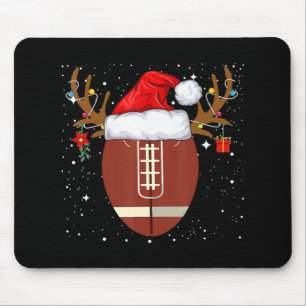 Fun Christmas Football Ball Santa Hat Reindeer Xma Mouse Pad