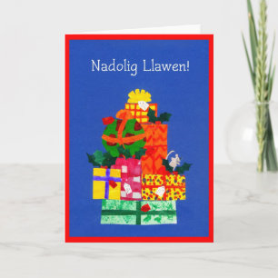 Fun Christmas Gifts Card, Welsh Greeting Holiday Card