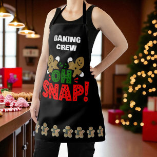 Fun Christmas Gingerbread Man "Oh Snap"  Apron