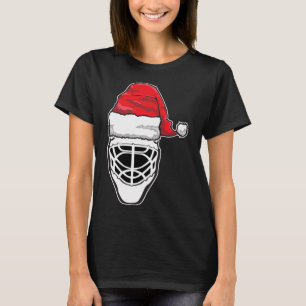 Fun Christmas Hockey Goalie Mask Santa Hat Xmas Gi T-Shirt