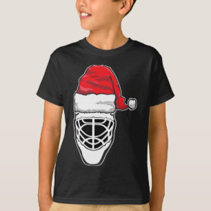 Fun Christmas Hockey Goalie Mask Santa Hat Xmas Gi T-Shirt