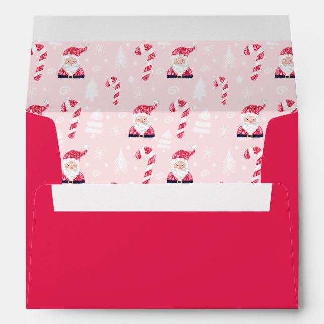 Fun Christmas Holiday Santa Claus & Candy Cane Envelope (Back (Bottom))