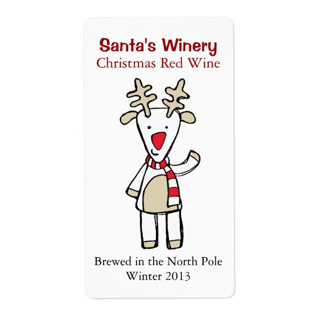 Fun Christmas Home Brewed Wine Labels (Front)