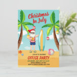 Fun Christmas in July Santa Claus in the beach   Invitation<br><div class="desc">This cute Christmas in July drawing makes a perfect summer party invitation for Make your Christmas in July party go off with a Jolly good blast of fun! Whether this is for a birthday or just an excuse to hold a summer party with all the tacky Christmas glitz and glam...</div>