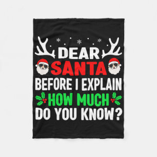 Fun Christmas Kids Adults Dear Santa I Can Explain Fleece Blanket