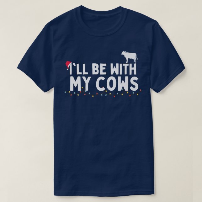 Fun Christmas Lights for Cow Lovers  T-Shirt (Design Front)