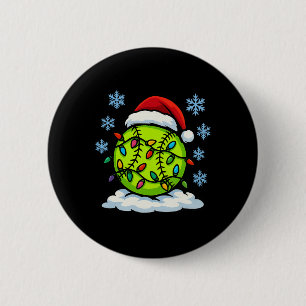 Fun Christmas Lights Wrapped On Cute Softll Sports 6 Cm Round Badge