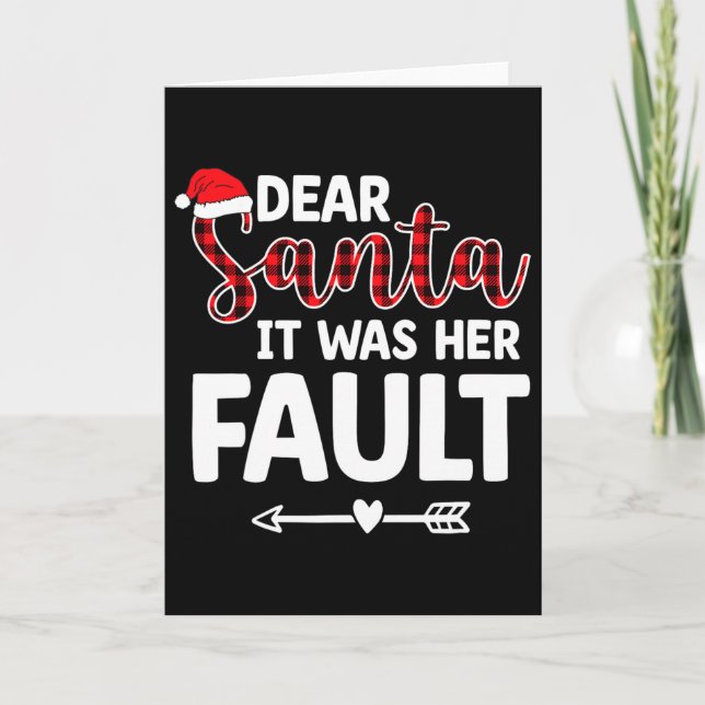 Fun Christmas Matching Couples His Hers Pyjamas  Card (Front)