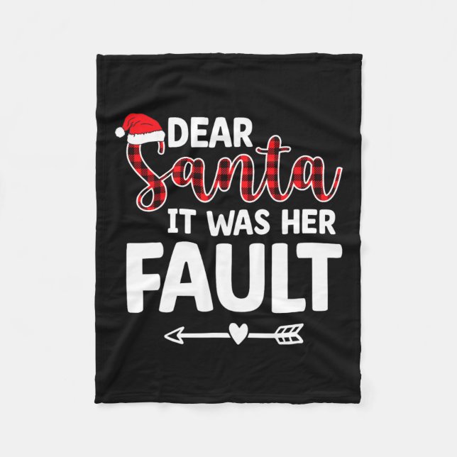 Fun Christmas Matching Couples His Hers Pyjamas  Fleece Blanket (Front)