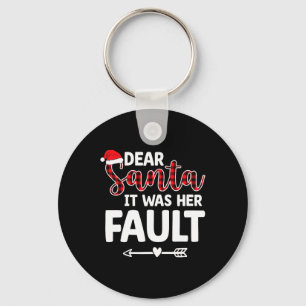 Fun Christmas Matching Couples His Hers Pyjamas Key Ring