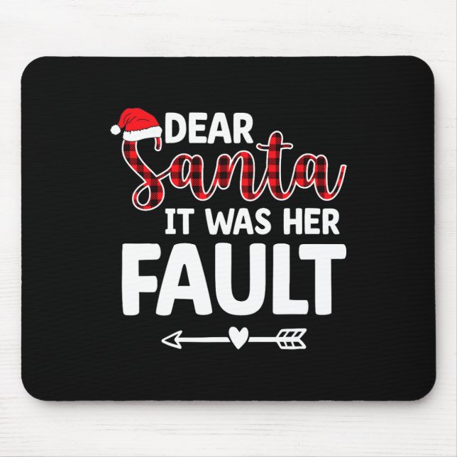 Fun Christmas Matching Couples His Hers Pyjamas  Mouse Pad (Front)
