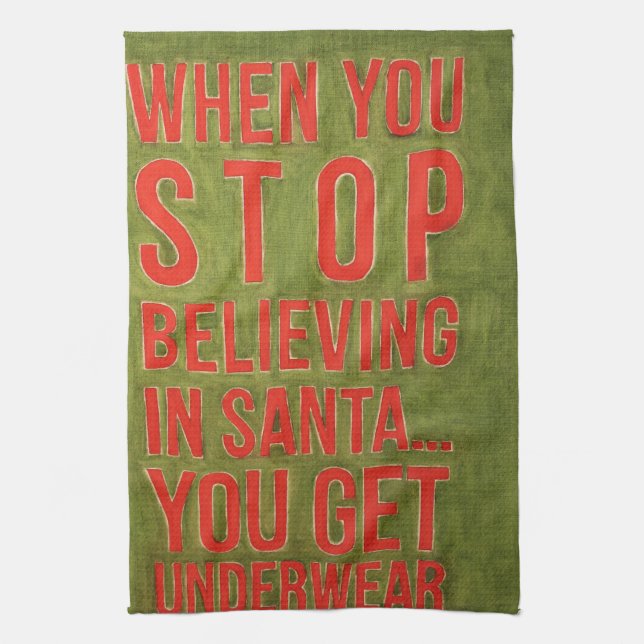 Fun Christmas Message Kitchen Towel! Tea Towel (Vertical)