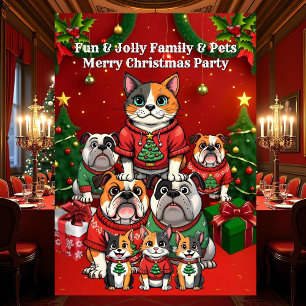 Fun Christmas Party Ugly Sweaters Dogs Cats Invitation