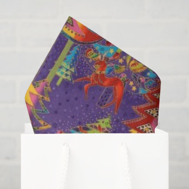 Fun Christmas pattern tissue paper (Gift Bag)