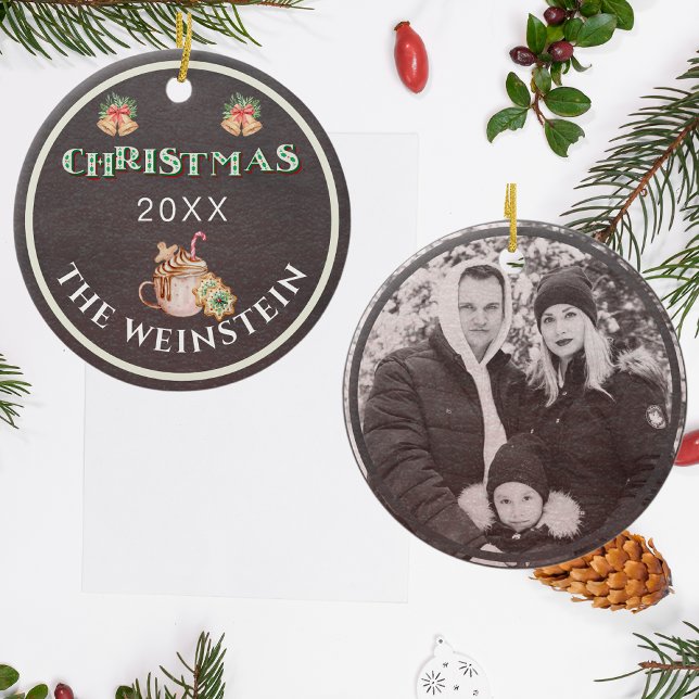 Fun Christmas Photo Keepsake Ceramic Ornament (Creator Uploaded)