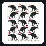 Fun Christmas Pooping Dogs Gag  Square Sticker<br><div class="desc">Fun gag gift pooping dog humour for all that love Dogs poop humour and Christmasl</div>
