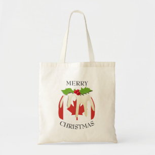 Fun Christmas Pudding with CANADIAN FLAG Tote Bag