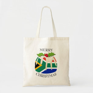Fun   Christmas Pudding with   SOUTH AFRICA FLAG Tote Bag