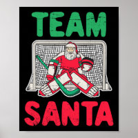 Fun Christmas Santa Ice Hockey Goaltender Goalie 2