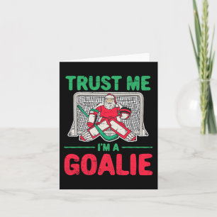 Fun Christmas Santa Ice Hockey Goaltender Goalie Card