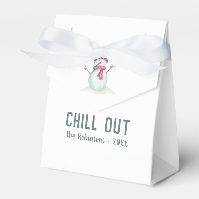 Fun Christmas Snowman Favour Box (Front Side)