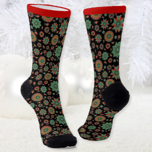 Fun Christmas Socks in Red Green & Black