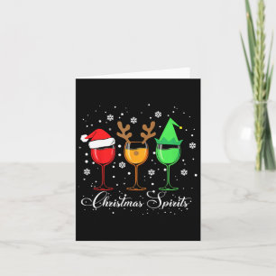 Fun Christmas Spirits Gles Of Wine Xmas Holidays P Card