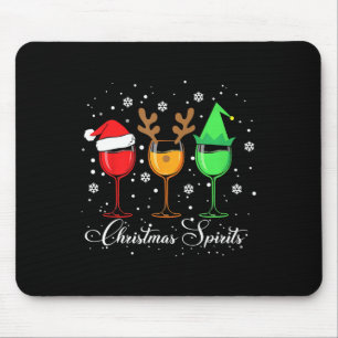 Fun Christmas Spirits Gles Of Wine Xmas Holidays P Mouse Pad