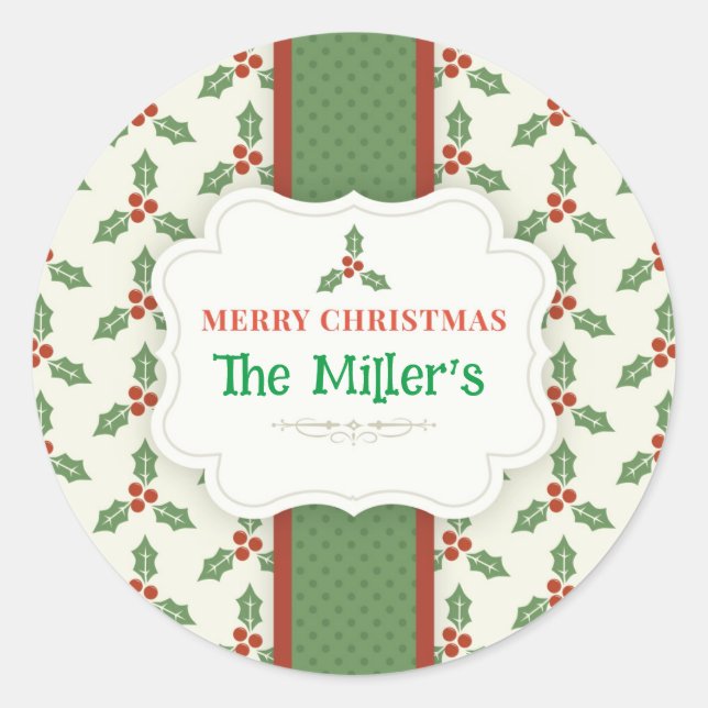 FUN! Christmas Stickers - Personalised -Add Name (Front)