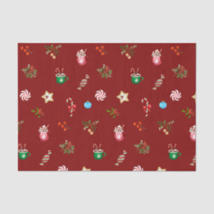 Fun Christmas Sweets and Hot Chocolate Mugs  Tissue Paper