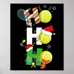 Fun Christmas Tennis Pyjamas Player Matching Racke Poster