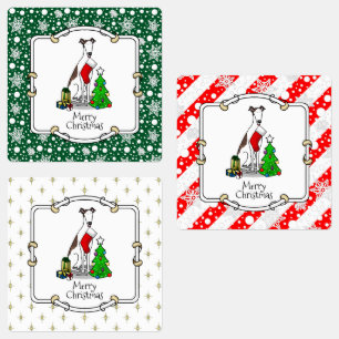 Fun Christmas Tree 2 Greyhound Dog (brindle white)