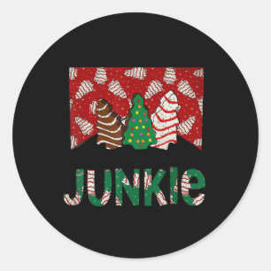 Fun Christmas Tree Cake Junkie Tis The Season West Classic Round Sticker