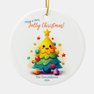 Fun Christmas Tree Ceramic Ornament