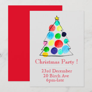 Fun Christmas tree Christmas party invitation