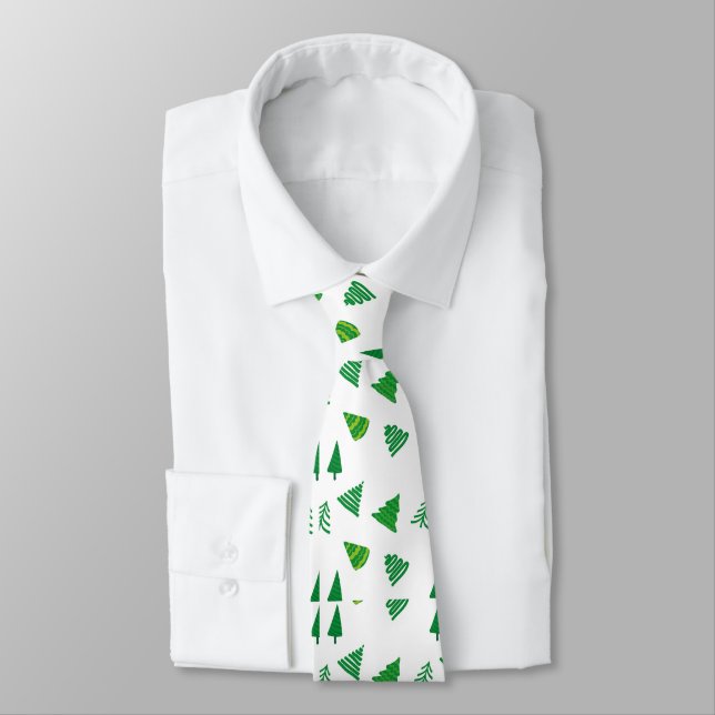 Fun Christmas Tree design tie (Tied)