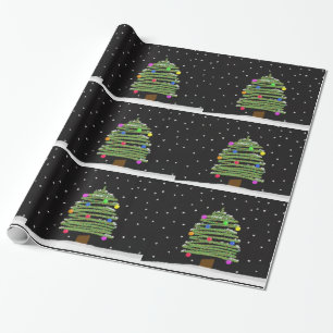Fun Christmas Tree Pattern Wrapping Paper