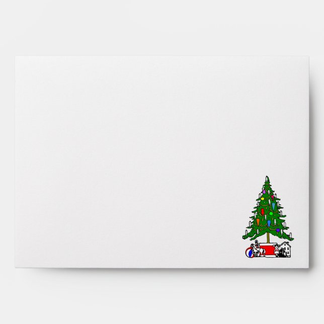 Fun Christmas tree sparkling holiday Envelopes (Front)