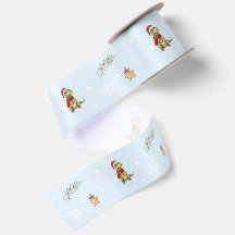 Fun Christmas Watercolor dinosaur xmas Party Kid