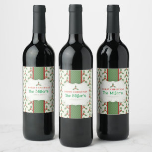 FUN! Christmas Wine Labels- Personalised -Add Name Wine Label