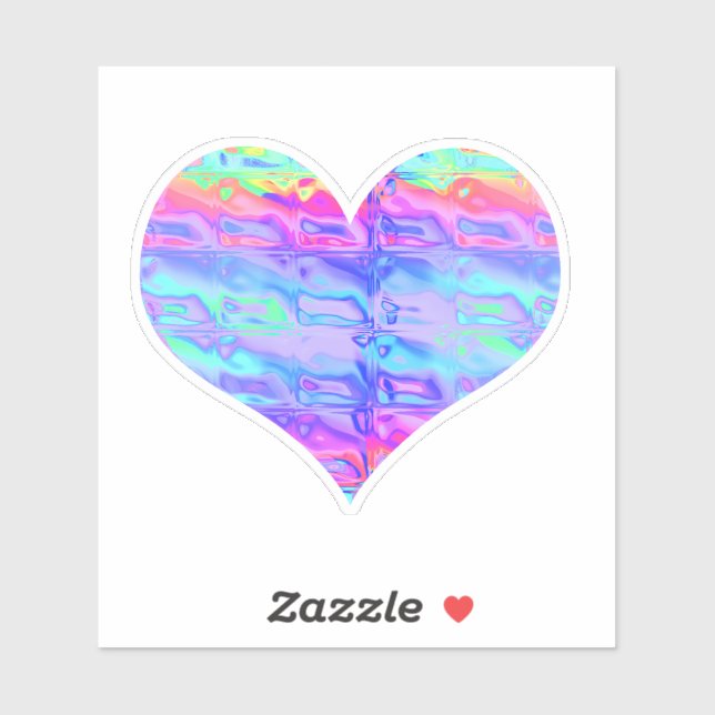 Fun Chrome Metallic Neon Rainbow Heart (Sheet)