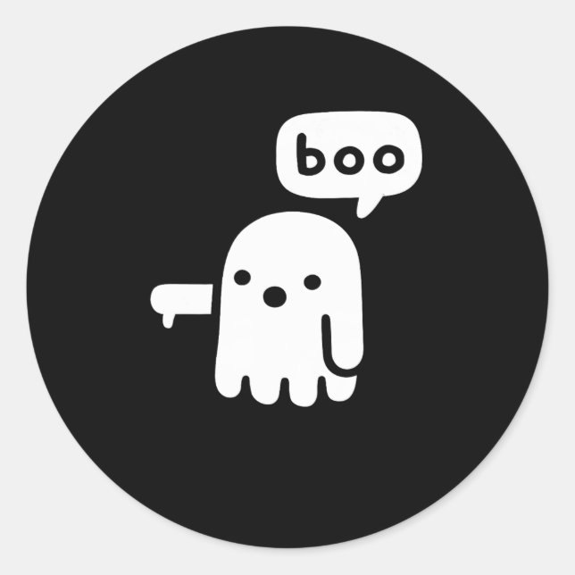 Fun Chunky Ghost Of Disapproval Boo Halloween   Classic Round Sticker (Front)