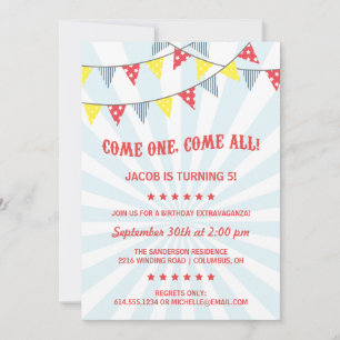 Fun Circus Birthday Party Invitation